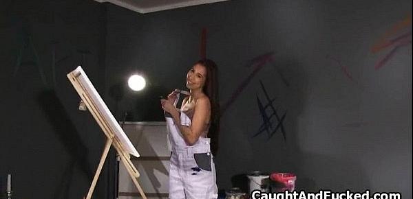  Bigtit painter blows strangers dick
